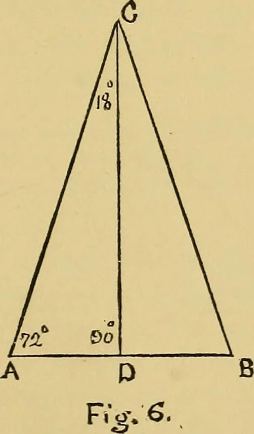An illustration from Elements of plane and solid free-hand geometrical drawing, with lettering; and some elements of geometrical ornamental design, including the principals of harmonic angular ratios, etc. In three parts ... for draughtsmen and artisans; and teachers and students of industrial and mechanical drawing, 1878, leaf 125