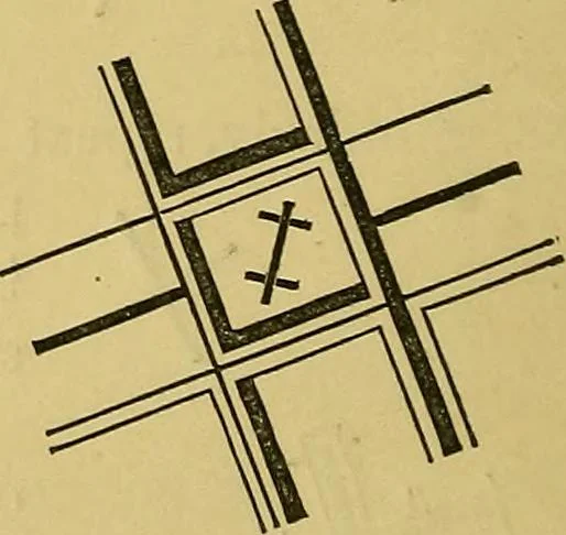An illustration from Elements of plane and solid free-hand geometrical drawing, with lettering; and some elements of geometrical ornamental design, including the principals of harmonic angular ratios, etc. In three parts ... for draughtsmen and artisans; and teachers and students of industrial and mechanical drawing, 1878, leaf 24