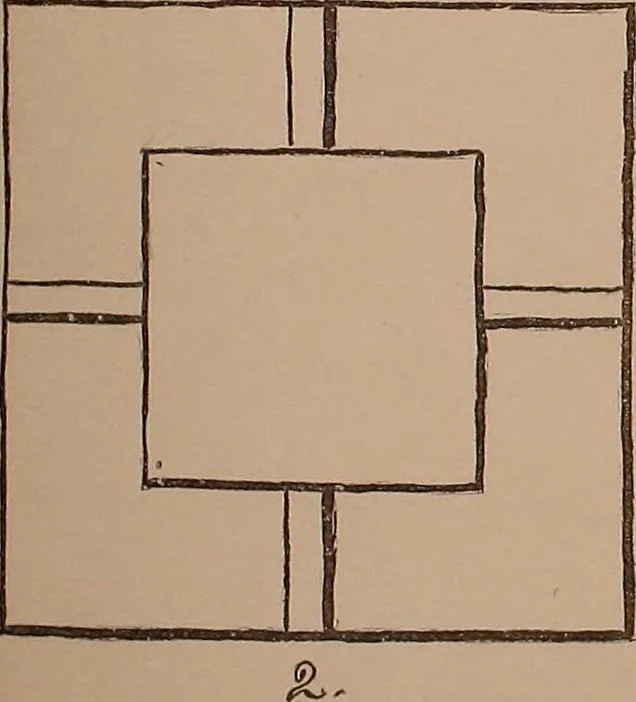 An illustration from Elements of plane and solid free-hand geometrical drawing, with lettering; and some elements of geometrical ornamental design, including the principals of harmonic angular ratios, etc. In three parts ... for draughtsmen and artisans; and teachers and students of industrial and mechanical drawing, 1878, leaf 47