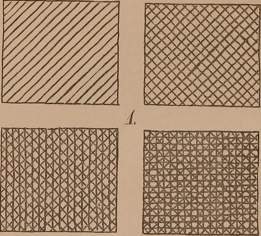 An illustration from Elements of plane and solid free-hand geometrical drawing, with lettering; and some elements of geometrical ornamental design, including the principals of harmonic angular ratios, etc. In three parts ... for draughtsmen and artisans; and teachers and students of industrial and mechanical drawing, 1878, leaf 47