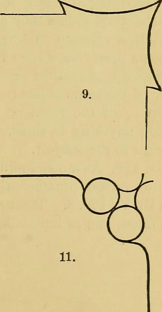 An illustration from Elements of plane and solid free-hand geometrical drawing, with lettering; and some elements of geometrical ornamental design, including the principals of harmonic angular ratios, etc. In three parts ... for draughtsmen and artisans; and teachers and students of industrial and mechanical drawing, 1878, leaf 63
