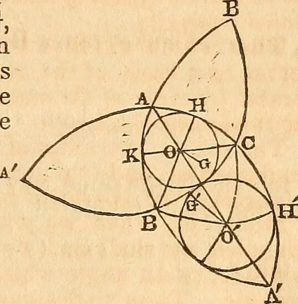 An illustration from Elements of plane and spherical trigonometry, 1833, leaf 132