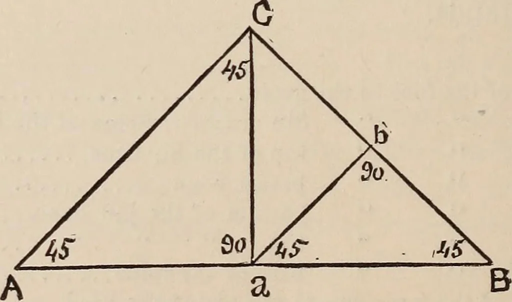 An illustration from Elements of plane and solid free-hand geometrical drawing, with lettering; and some elements of geometrical ornamental design, including the principals of harmonic angular ratios, etc. In three parts ... for draughtsmen and artisans; and teachers and students of industrial and mechanical drawing, 1878, leaf 144