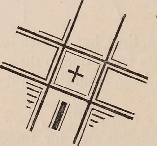 An illustration from Elements of plane and solid free-hand geometrical drawing, with lettering; and some elements of geometrical ornamental design, including the principals of harmonic angular ratios, etc. In three parts ... for draughtsmen and artisans; and teachers and students of industrial and mechanical drawing, 1878, leaf 24