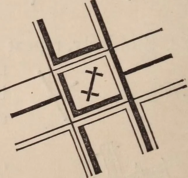 An illustration from Elements of plane and solid free-hand geometrical drawing, with lettering; and some elements of geometrical ornamental design, including the principals of harmonic angular ratios, etc. In three parts ... for draughtsmen and artisans; and teachers and students of industrial and mechanical drawing, 1878, leaf 24