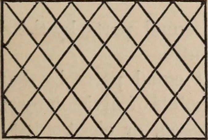 An illustration from Elements of plane and solid free-hand geometrical drawing, with lettering; and some elements of geometrical ornamental design, including the principals of harmonic angular ratios, etc. In three parts ... for draughtsmen and artisans; and teachers and students of industrial and mechanical drawing, 1878, leaf 43