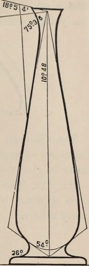 An illustration from Elements of plane and solid free-hand geometrical drawing, with lettering; and some elements of geometrical ornamental design, including the principals of harmonic angular ratios, etc. In three parts ... for draughtsmen and artisans; and teachers and students of industrial and mechanical drawing, 1878, leaf 63