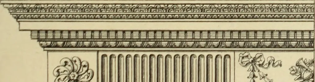 An illustration from Elements of style in furniture and woodwork, being a series of details of the Italian, German Renaissance, Elizabethan, Louis XIVth, Louis XVth, Louis XVIth, Sheraton, Adams, Empire, Chinese, Japanese, and Moresque styles ... for the use of architects, furniture designers, cabinet makers and others, 1889, leaf 112