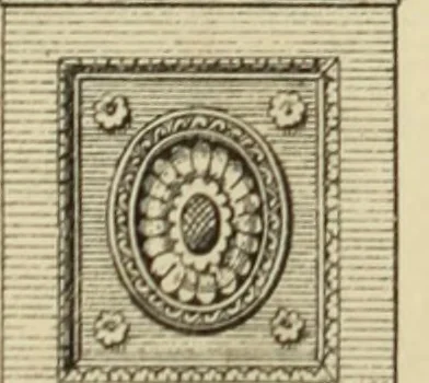 An illustration from Elements of style in furniture and woodwork, being a series of details of the Italian, German Renaissance, Elizabethan, Louis XIVth, Louis XVth, Louis XVIth, Sheraton, Adams, Empire, Chinese, Japanese, and Moresque styles ... for the use of architects, furniture designers, cabinet makers and others, 1889, leaf 114