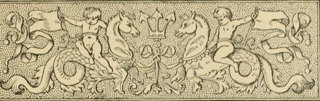 An illustration from Elements of style in furniture and woodwork, being a series of details of the Italian, German Renaissance, Elizabethan, Louis XIVth, Louis XVth, Louis XVIth, Sheraton, Adams, Empire, Chinese, Japanese, and Moresque styles ... for the use of architects, furniture designers, cabinet makers and others, 1889, leaf 12