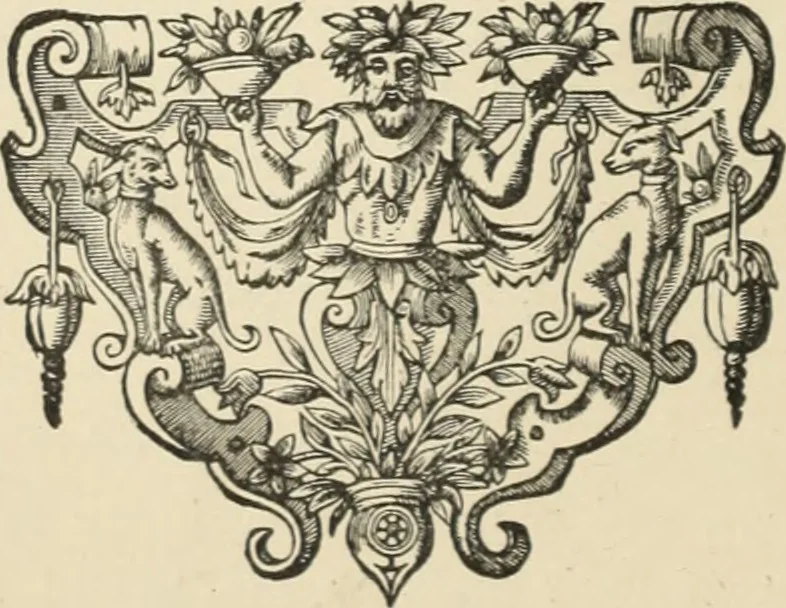 An illustration from Elements of style in furniture and woodwork, being a series of details of the Italian, German Renaissance, Elizabethan, Louis XIVth, Louis XVth, Louis XVIth, Sheraton, Adams, Empire, Chinese, Japanese, and Moresque styles ... for the use of architects, furniture designers, cabinet makers and others, 1889, leaf 19