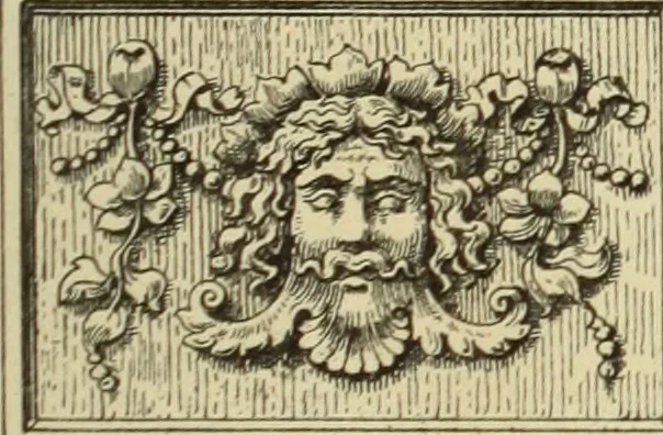 An illustration from Elements of style in furniture and woodwork, being a series of details of the Italian, German Renaissance, Elizabethan, Louis XIVth, Louis XVth, Louis XVIth, Sheraton, Adams, Empire, Chinese, Japanese, and Moresque styles ... for the use of architects, furniture designers, cabinet makers and others, 1889, leaf 48