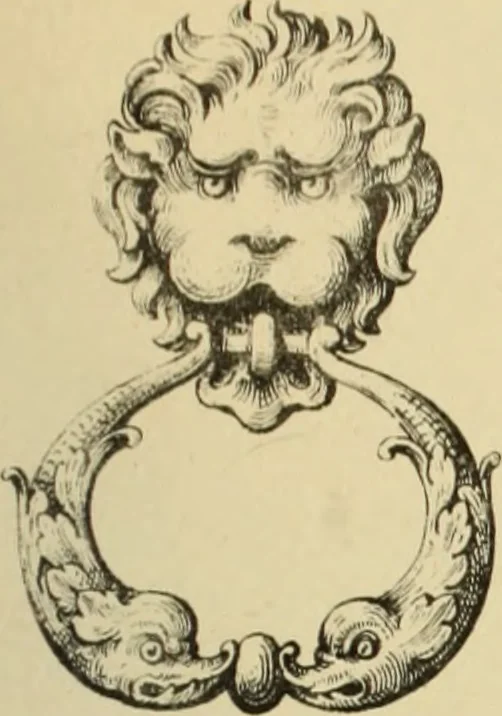 An illustration from Elements of style in furniture and woodwork, being a series of details of the Italian, German Renaissance, Elizabethan, Louis XIVth, Louis XVth, Louis XVIth, Sheraton, Adams, Empire, Chinese, Japanese, and Moresque styles ... for the use of architects, furniture designers, cabinet makers and others, 1889, leaf 52