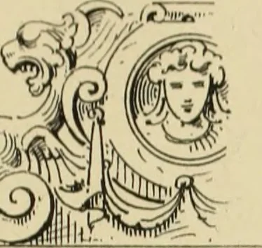 An illustration from Elements of style in furniture and woodwork, being a series of details of the Italian, German Renaissance, Elizabethan, Louis XIVth, Louis XVth, Louis XVIth, Sheraton, Adams, Empire, Chinese, Japanese, and Moresque styles ... for the use of architects, furniture designers, cabinet makers and others, 1889, leaf 56