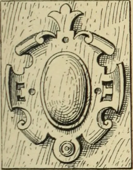 An illustration from Elements of style in furniture and woodwork, being a series of details of the Italian, German Renaissance, Elizabethan, Louis XIVth, Louis XVth, Louis XVIth, Sheraton, Adams, Empire, Chinese, Japanese, and Moresque styles ... for the use of architects, furniture designers, cabinet makers and others, 1889, leaf 68