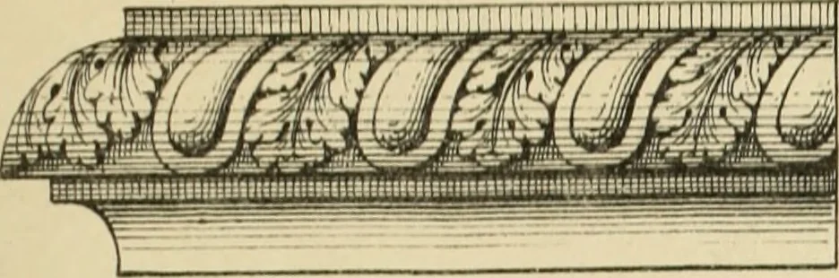 An illustration from Elements of style in furniture and woodwork, being a series of details of the Italian, German Renaissance, Elizabethan, Louis XIVth, Louis XVth, Louis XVIth, Sheraton, Adams, Empire, Chinese, Japanese, and Moresque styles ... for the use of architects, furniture designers, cabinet makers and others, 1889, leaf 80