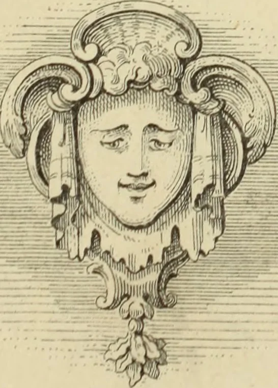 An illustration from Elements of style in furniture and woodwork, being a series of details of the Italian, German Renaissance, Elizabethan, Louis XIVth, Louis XVth, Louis XVIth, Sheraton, Adams, Empire, Chinese, Japanese, and Moresque styles ... for the use of architects, furniture designers, cabinet makers and others, 1889, leaf 88