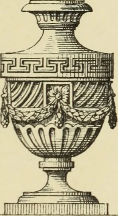 An illustration from Elements of style in furniture and woodwork, being a series of details of the Italian, German Renaissance, Elizabethan, Louis XIVth, Louis XVth, Louis XVIth, Sheraton, Adams, Empire, Chinese, Japanese, and Moresque styles ... for the use of architects, furniture designers, cabinet makers and others, 1889, leaf 96