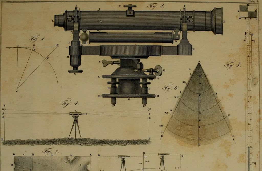 An illustration from Elements of surveying and navigation : with a description of the instruments and the necessary tables, 1847, leaf 372