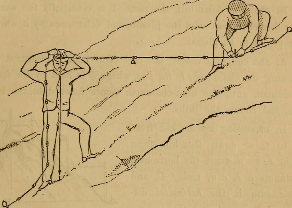 An illustration from Elements of surveying and levelling; with descriptions of the instruments and the necessary tables, 1870, leaf 66