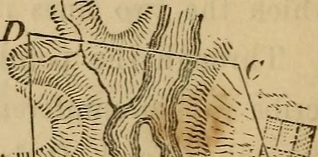An illustration from Elements of surveying and levelling; with descriptions of the instruments and the necessary tables, 1870, leaf 97