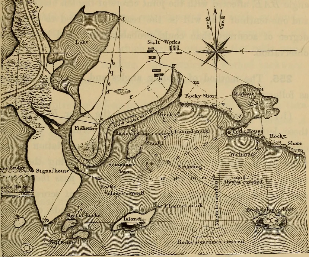 An illustration from Elements of surveying and leveling, 1898, leaf 228
