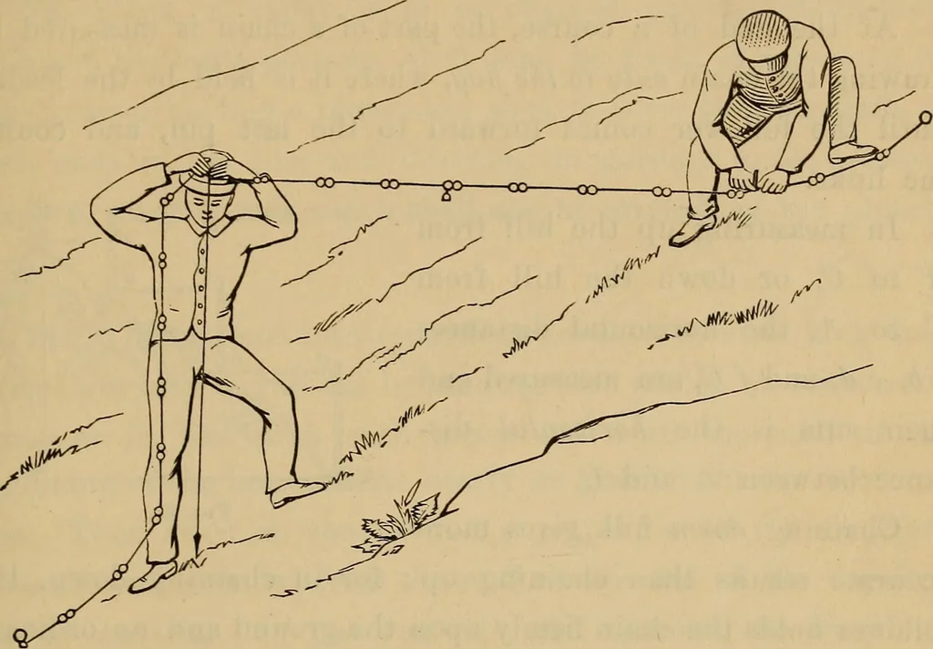 An illustration from Elements of surveying and leveling, 1898, leaf 54