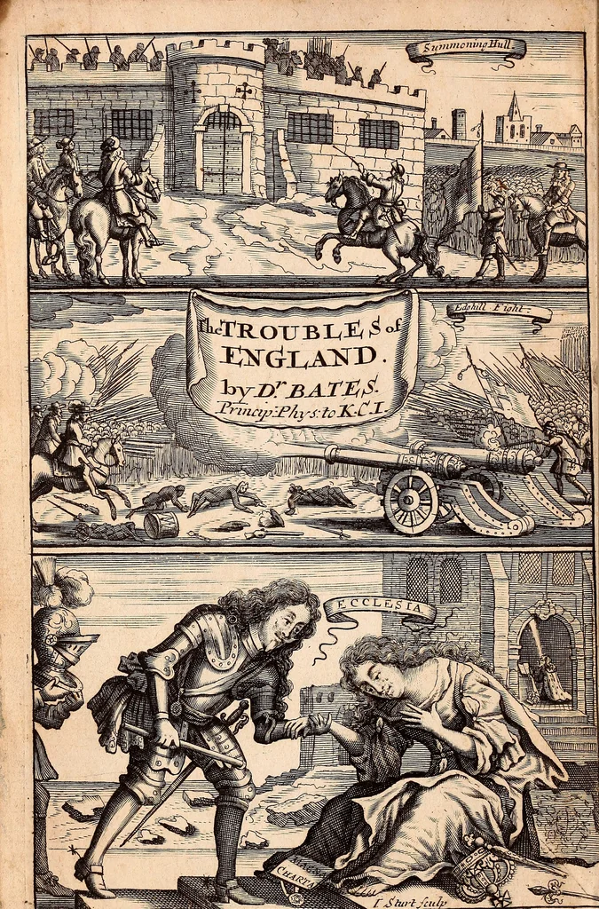 An illustration from Elenchus motuum nuperorum in Anglia: : or, A short historical account of the rise and progress of the late troubles in England. In two parts. Written in Latin, 1685, leaf 9