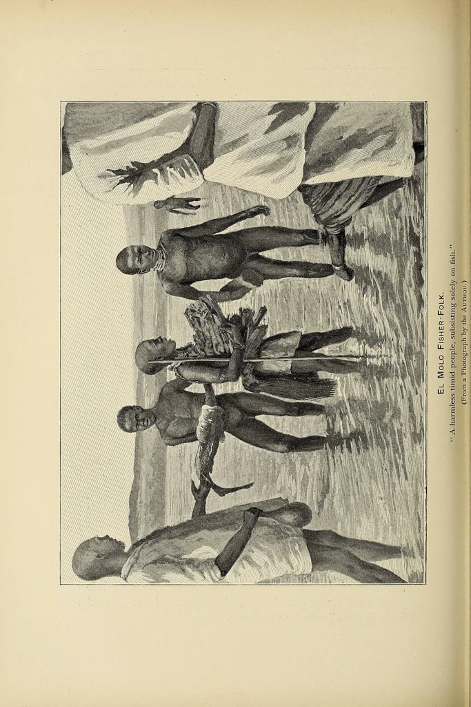 An illustration from Elephant-hunting in East Equatorial Africa : being an account of three years' ivory-hunting under Mount Kenia and among the Ndorobo savages of the Lorogi Mountains, including a trip to the north of Lake Rudolph, 1898, leaf 296