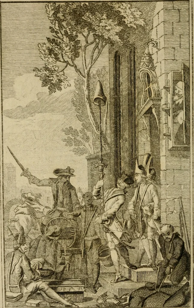An illustration from Eloge de l'enfer. Ouvrage critique, historique, et moral, 1759, leaf 185