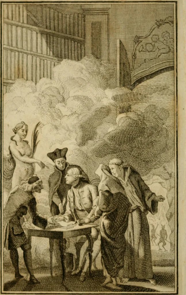 An illustration from Eloge de l'enfer. Ouvrage critique, historique, et moral, 1759, leaf 5