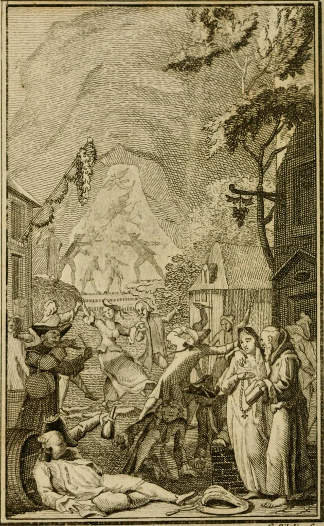 An illustration from Eloge de l'enfer. Ouvrage critique, historique, et moral, 1759, leaf 75