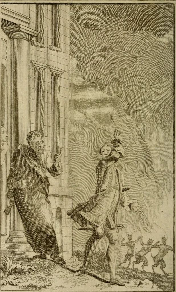 An illustration from Eloge de l'enfer. Ouvrage critique, historique, et moral, 1759, leaf 323