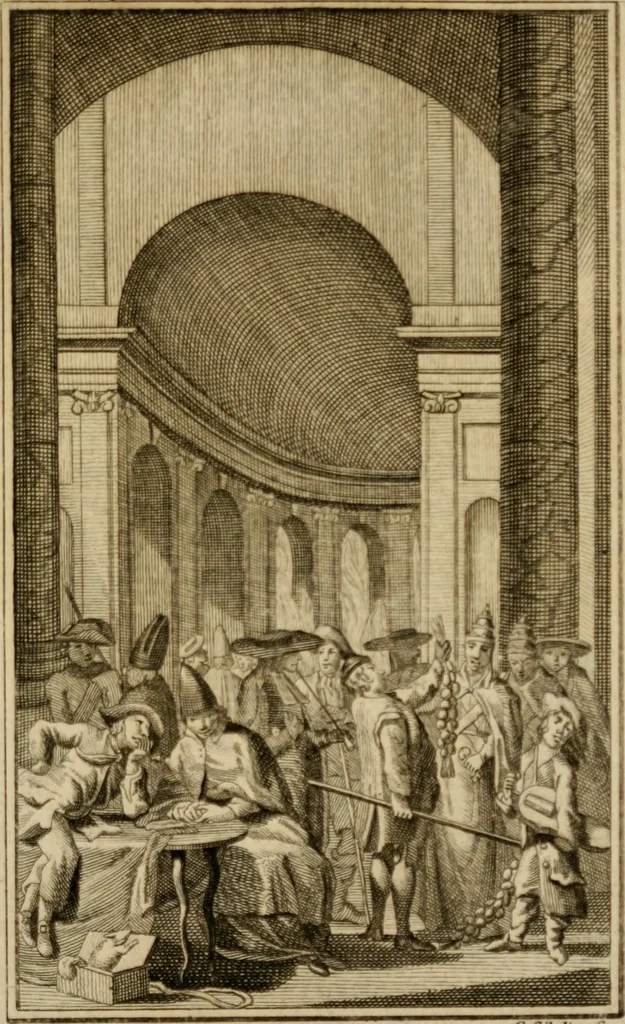 An illustration from Eloge de l'enfer. Ouvrage critique, historique, et moral, 1759, leaf 38