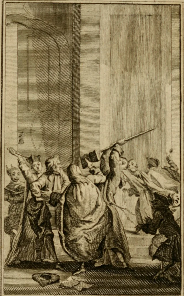 An illustration from Eloge de l'enfer. Ouvrage critique, historique, et moral, 1759, leaf 60