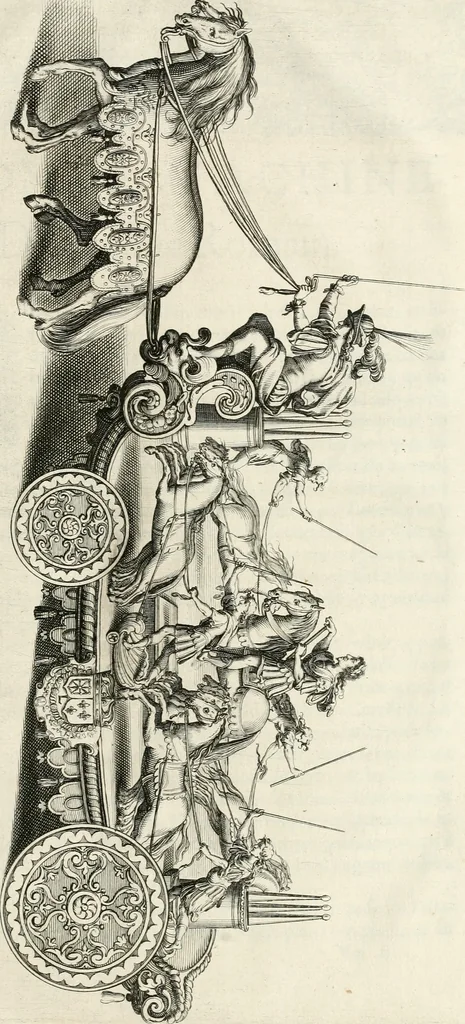 An illustration from Eloges et discours sur la triomphante reception du roy en sa ville de Paris, apres la reduction de la Rochelle : accompagnez des figures, tant des arcs de triomphe que des autres preparatifs, 1629, leaf 202