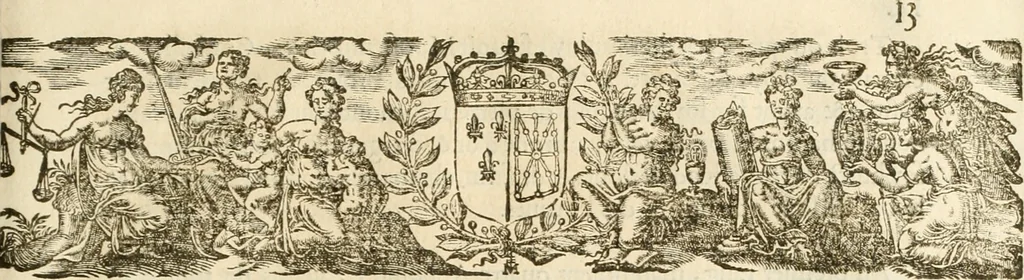 An illustration from Eloges et discours sur la triomphante reception du roy en sa ville de Paris, apres la reduction de la Rochelle : accompagnez des figures, tant des arcs de triomphe que des autres preparatifs, 1629, leaf 22