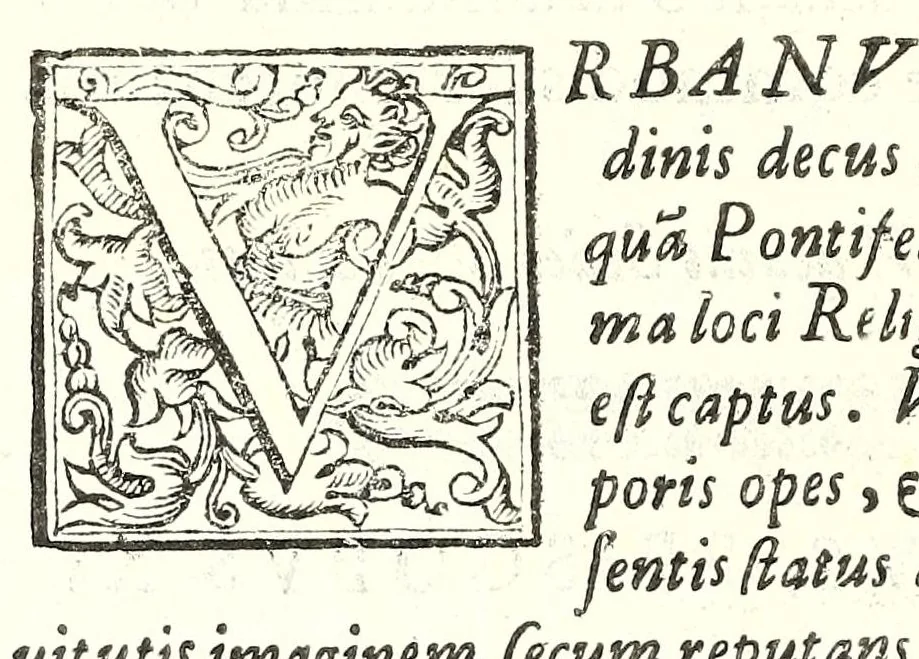 An illustration from Elogia abbatvm sacri Monasterij Casinensis : ad rum. patrem d. Simplicivm Caffarellvm, congregationis casinensis praesidem generalem, 1630, leaf 154