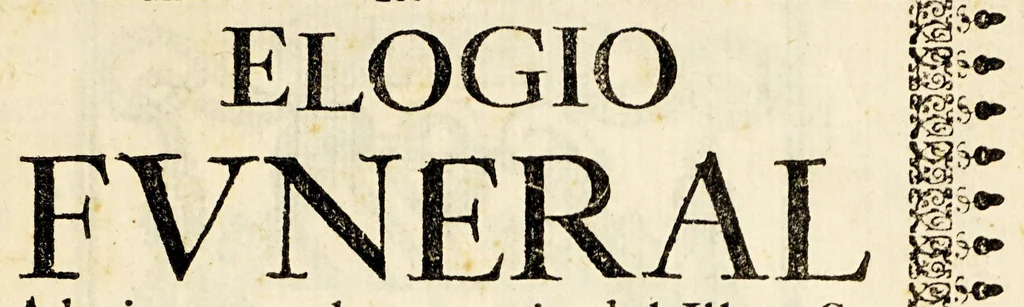 An illustration from Elogio funeral a la immortal memoria del Ill[ustrisi]mo. Sr. Dr. D. Iuan de Santiago de Leon Garavito, : de el Consejo de Su Magestad, obispo de Guadalaxara, reyno de la Nueva-Galicia, en las honras hechas por el ilustrissimo venerable dean, y cavildo de aquella Santa Iglesia Cathedral., 1694, leaf 7