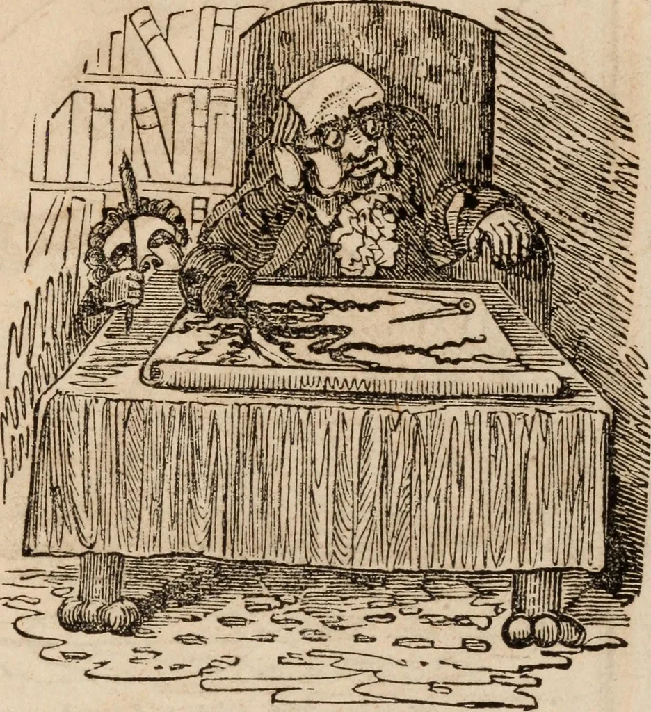 An illustration from Elton's comic all-my-nack 1842, 1841, leaf 15