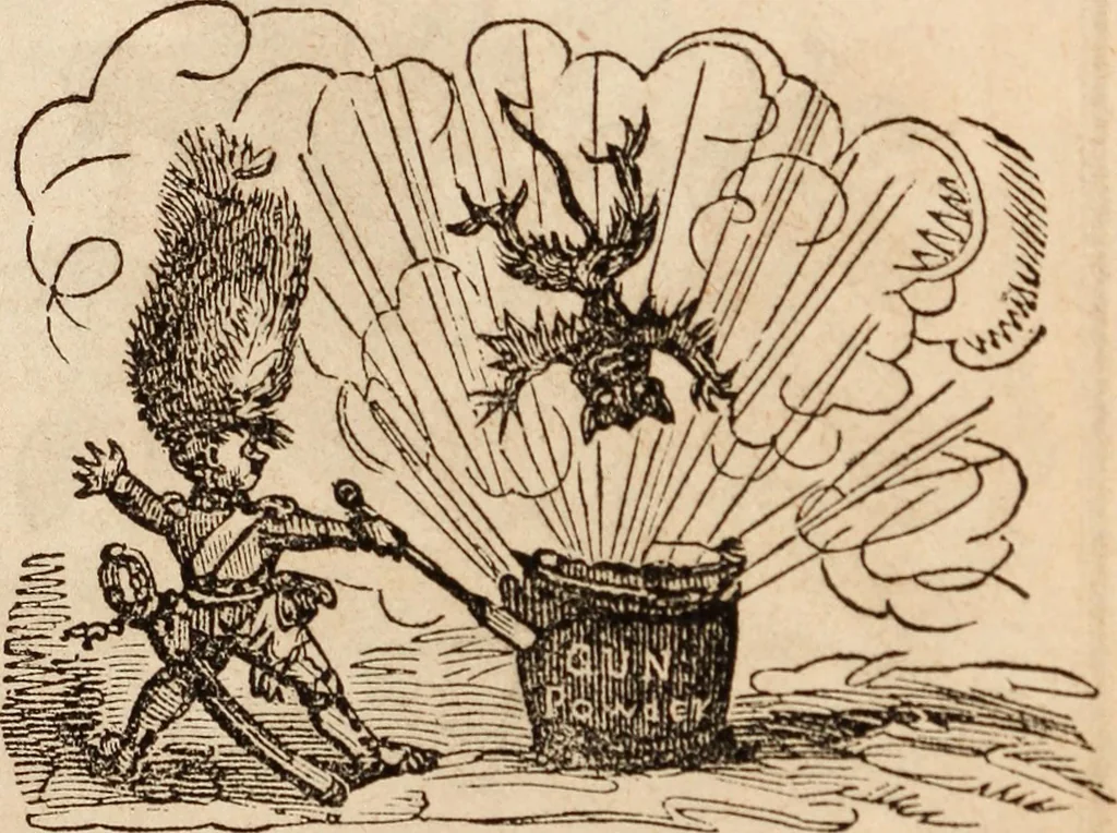 An illustration from Elton's comic all-my-nack 1842, 1841, leaf 16