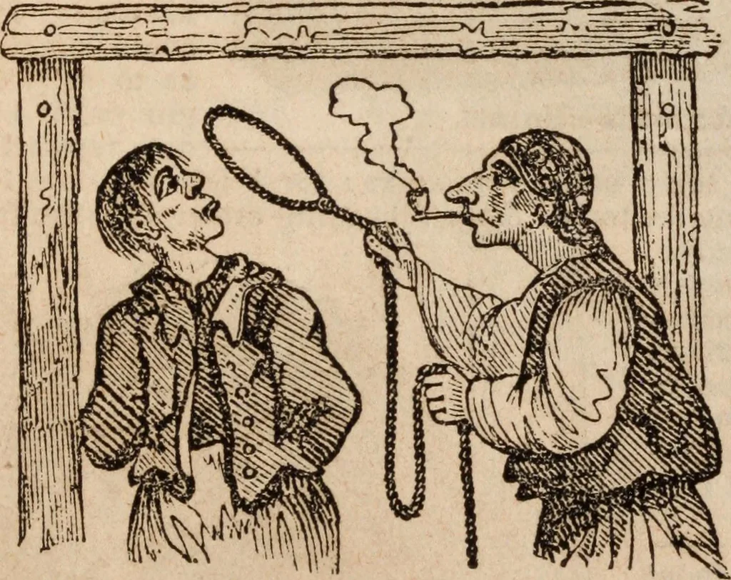 An illustration from Elton's comic all-my-nack 1842, 1841, leaf 17