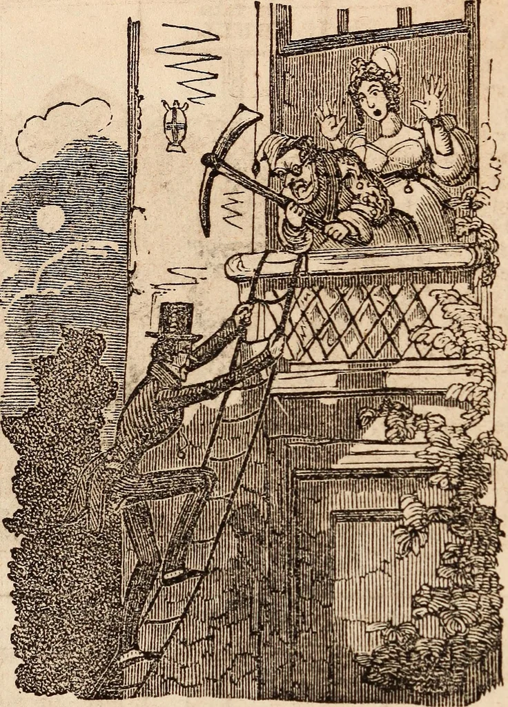 An illustration from Elton's comic all-my-nack 1842, 1841, leaf 18