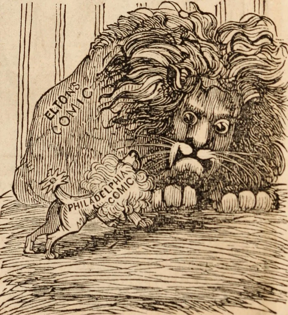 An illustration from Elton's comic all-my-nack 1842, 1841, leaf 18