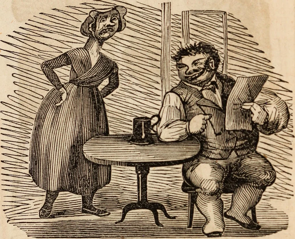 An illustration from Elton's comic all-my-nack 1842, 1841, leaf 28