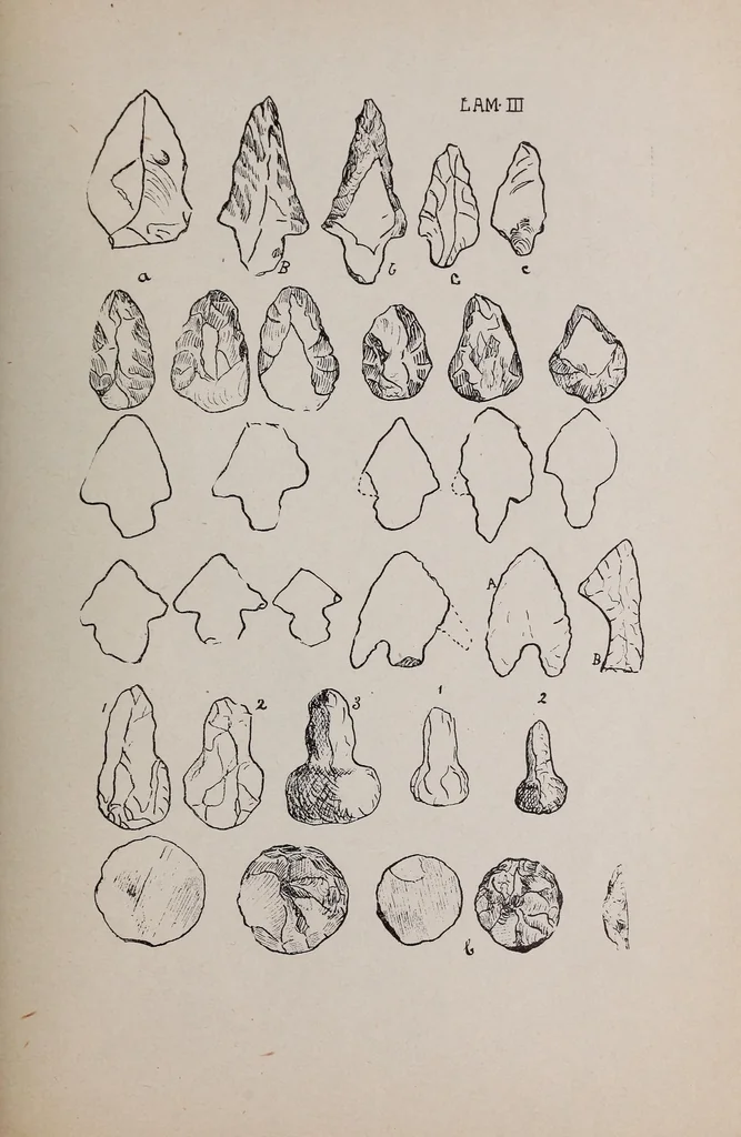 An illustration from El trabajo de la obsidiana en México : ejemplares de la colección arqueológica de la Sociedad mexicana de geografía y estadística, 1913, leaf 15