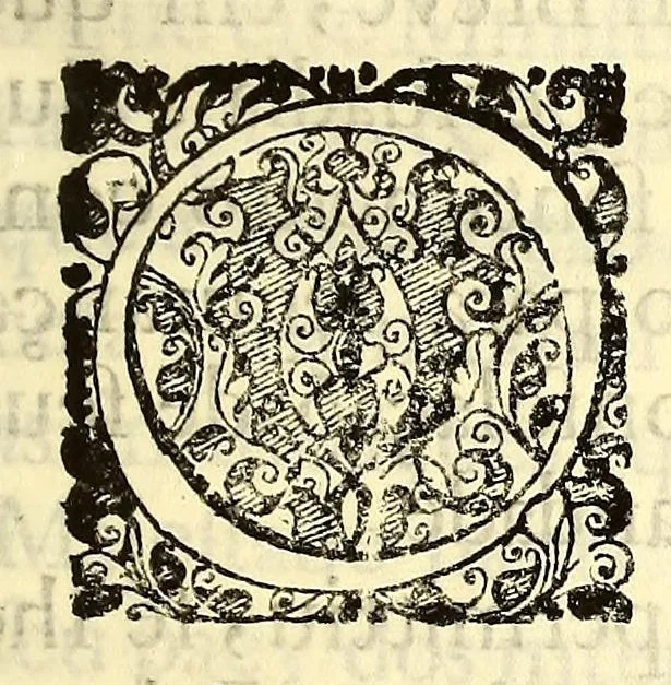 An illustration from Embaixada que fes o excellentissimo senhor conde de Villar-Maior (hoje marques de Alegrete) dos conselhos de estado, & guerra de el rei N. S. gentil homem da sua camera, & vedor da fasenda, &c. : Ao serenissimo principe Philippe Guilhelmo conde palatino do Rhim, eleitor do S. R. J. conduçam da rainha nossa senhora a estes reinos, festas, & applausos, come que foi celebrada sua felix vinda, & as augustas vodas de Suas Majestades escrita, e offerecida ao excellentissimo senhor conde de Villar Maior Fernaõ Telles da Silva do conselho de Sua Majestade, & deputado da junra dos tres estados do reino., 1694, leaf 23