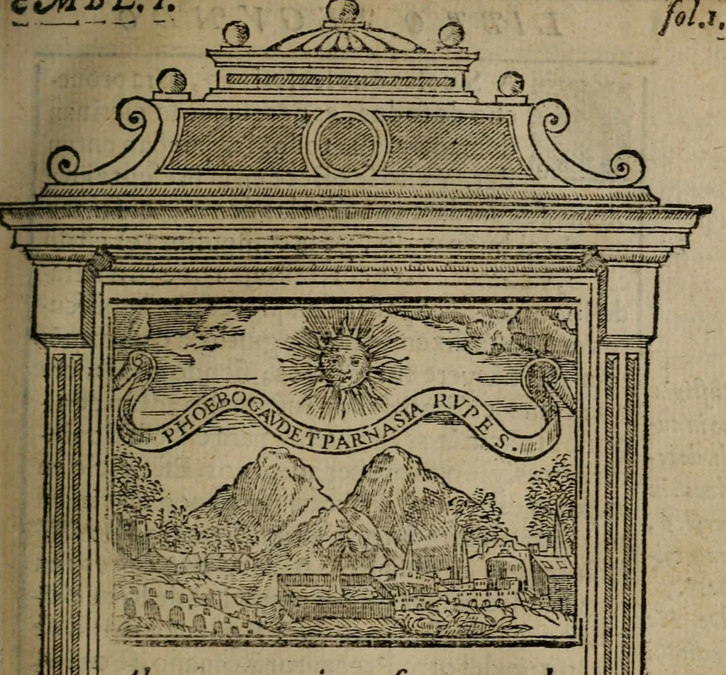 An illustration from Emblemas morales de don Ivan de Horozco y Couarruuias : dedicadas a la buena memoria del presidente Don Diego de Couarruuias y Leya su tio, 1589, leaf 216