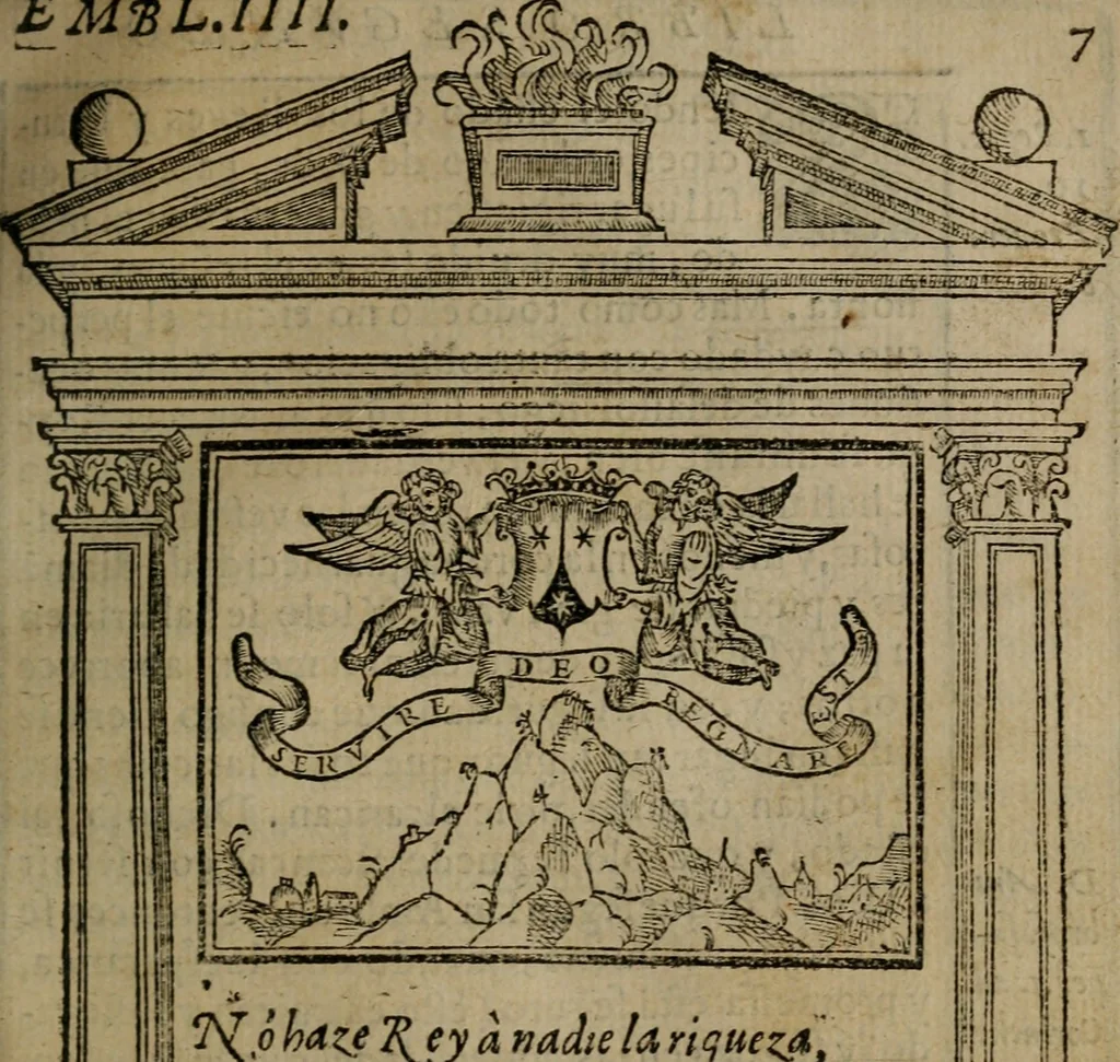 An illustration from Emblemas morales de don Ivan de Horozco y Couarruuias : dedicadas a la buena memoria del presidente Don Diego de Couarruuias y Leya su tio, 1589, leaf 226