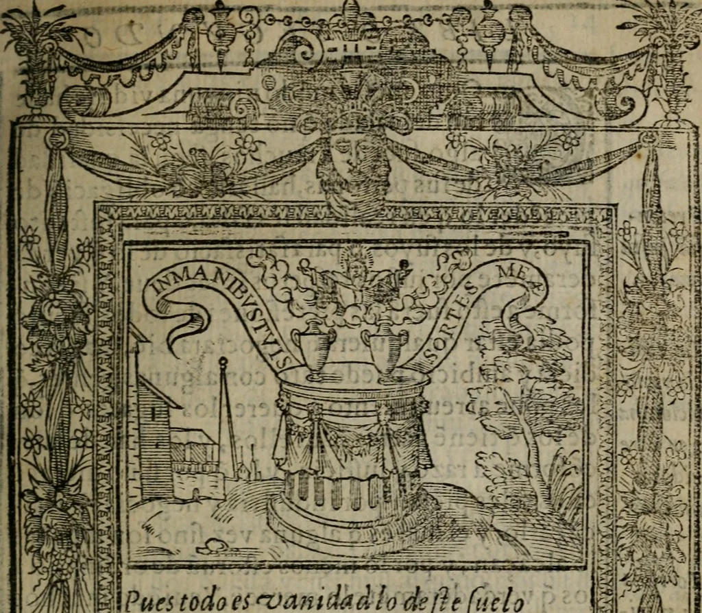 An illustration from Emblemas morales de don Ivan de Horozco y Couarruuias : dedicadas a la buena memoria del presidente Don Diego de Couarruuias y Leya su tio, 1589, leaf 238